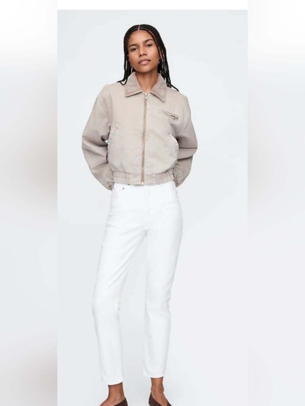 GAP White High Rise Vintage Slim Jeans